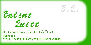 balint quitt business card